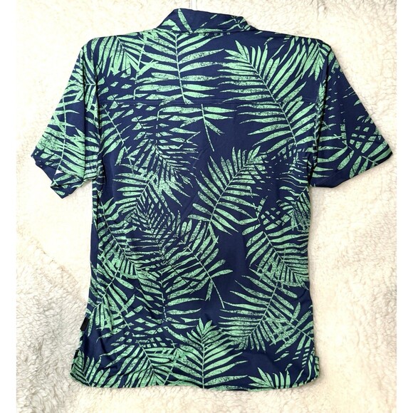 Margaritaville Casual Button Down Collared Men's Shirt Insignia Blue Palm Sz M - Picture 3 of 5